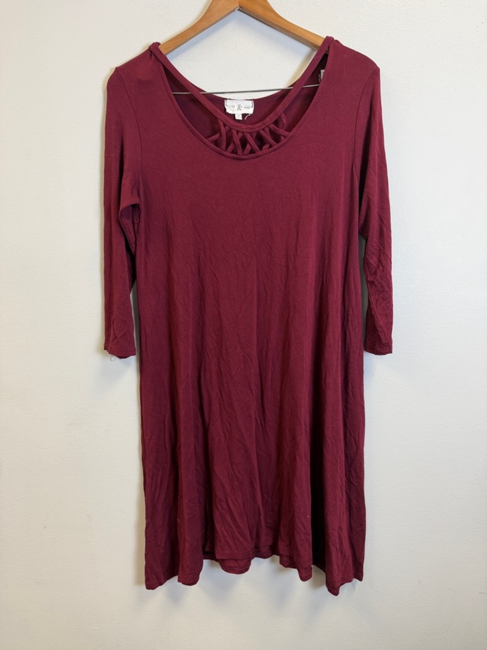 Thyme & Honey Burgundy Crisscross Dress